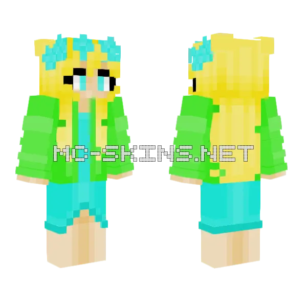 Dreamless Blue Outfit Minecraft skin, front and back