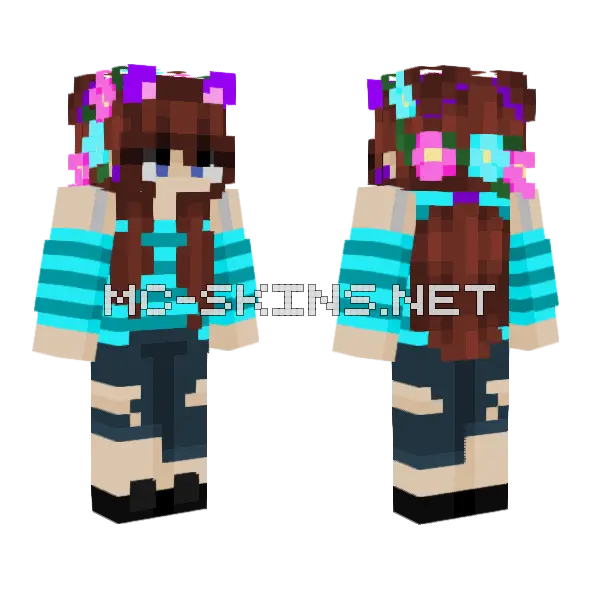 Drenched Kitten RCE Minecraft skin, front and back