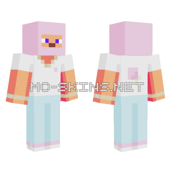 Drippy Rose Steve Minecraft skin, front and back