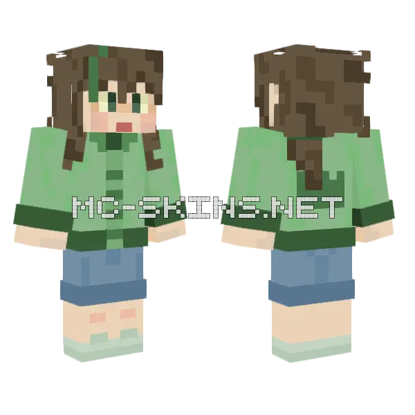 Drk Grn Girl Minecraft skin, front and back