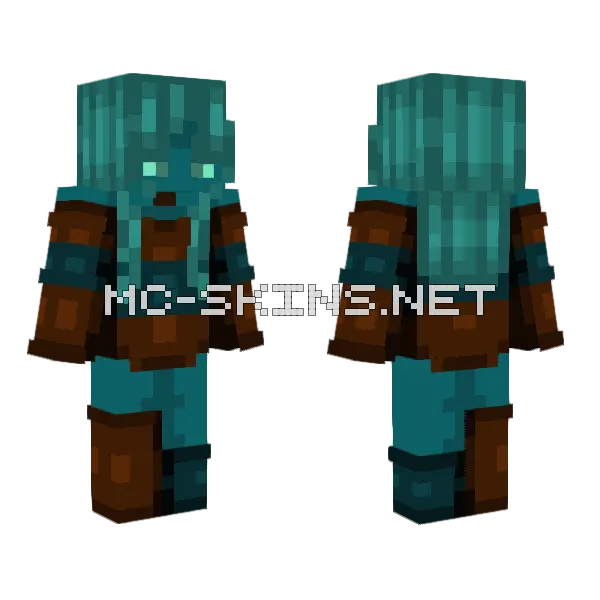 Drowned Girl Minecraft skin, front and back