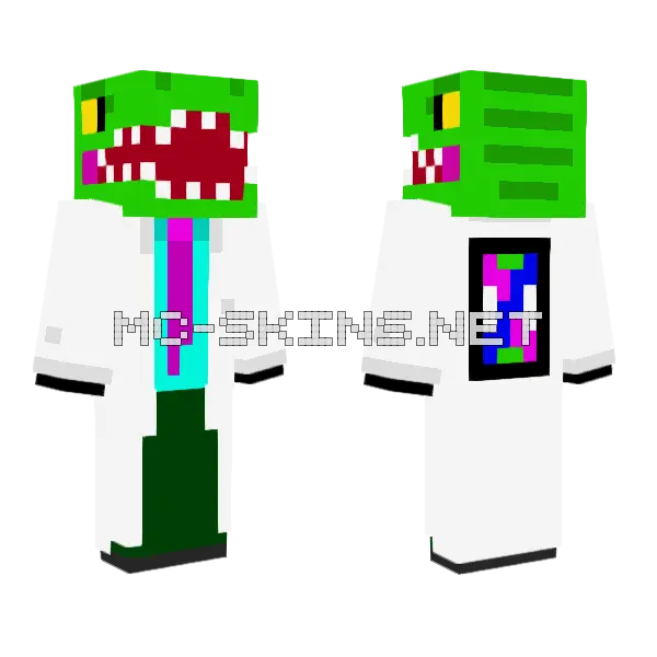 Drraptor Unbuttoned Labcoat Minecraft skin, front and back