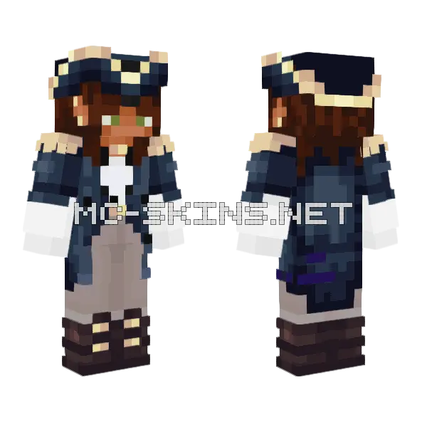 Drunken Pirate Minecraft skin, front and back