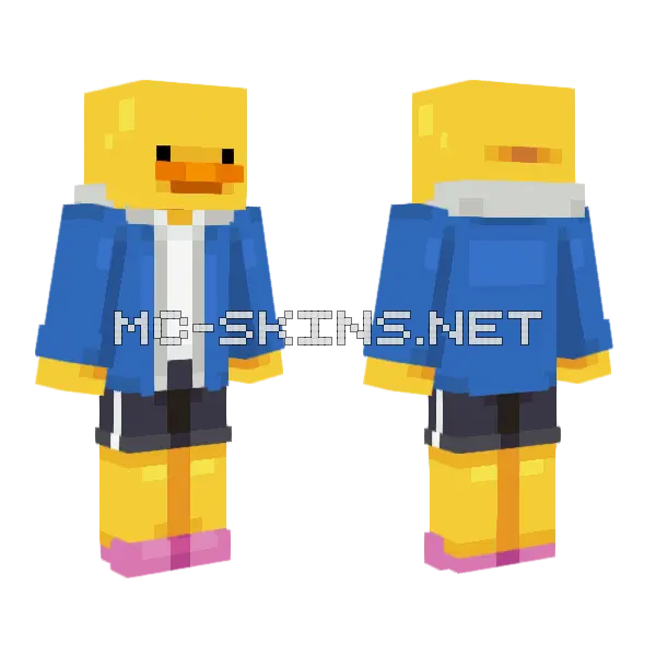 Duck Became Sans Minecraft skin, front and back