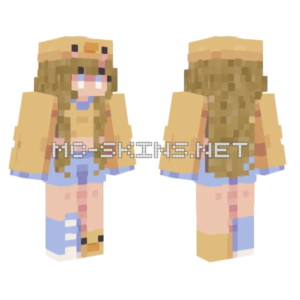 Duck Blonde Girl Minecraft skin, front and back