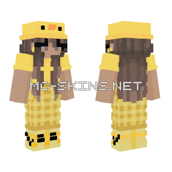 Duck Girl Minecraft skin, front and back