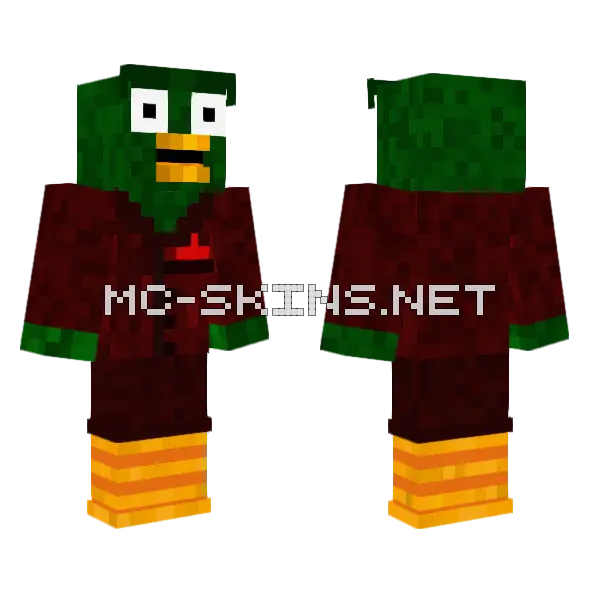 Duck Guy Robin Minecraft skin, front and back