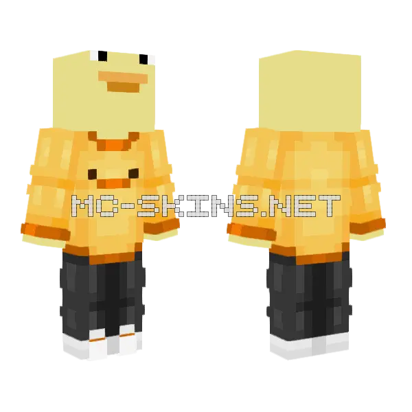 Duck In Duck Minecraft skin, front and back