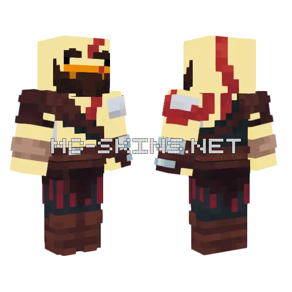 Duck Kratos Minecraft skin, front and back