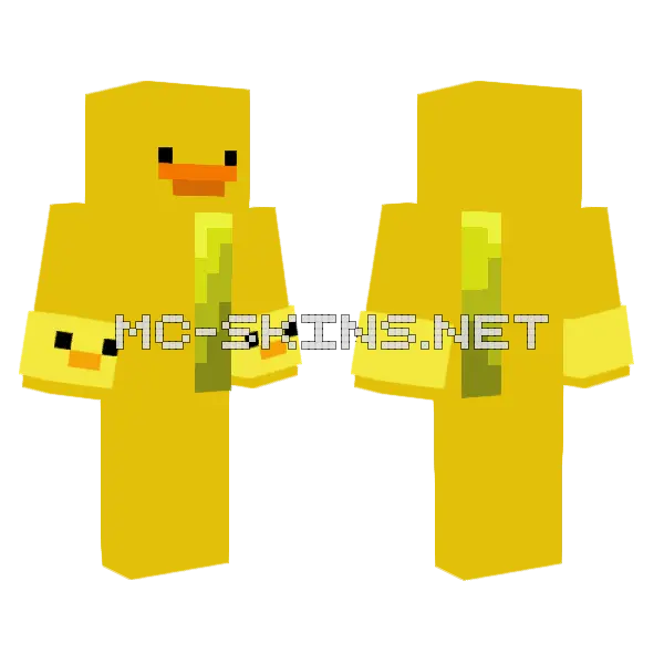 Duck Summer Yellow Minecraft skin, front and back