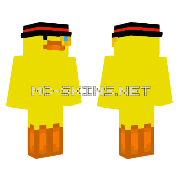 Duck With Top Hat Minecraft skin, front and back