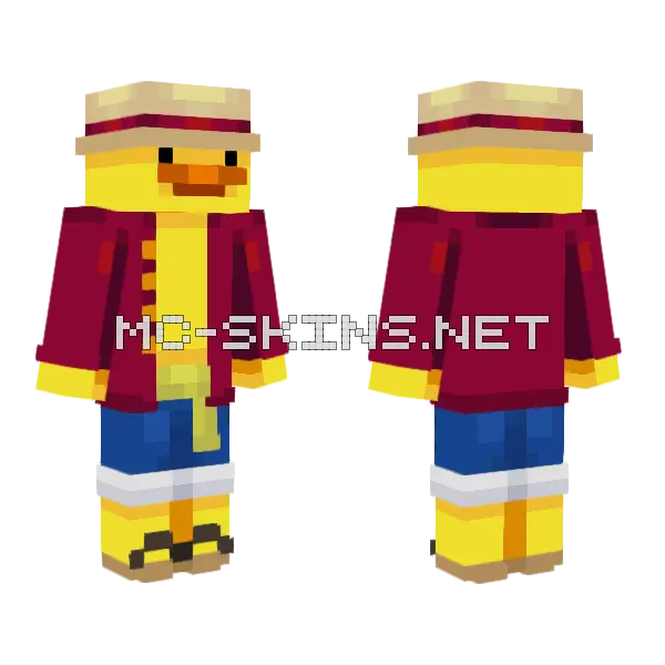 Ducky D Luffy Minecraft skin, front and back