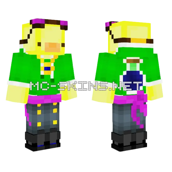 Ducky Turned Into Duck Minecraft skin, front and back