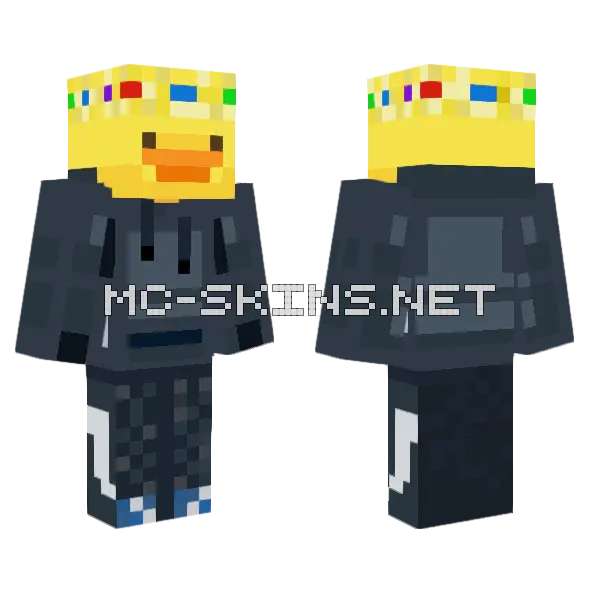 Duckyduck Yellow Duck Hat Minecraft skin, front and back