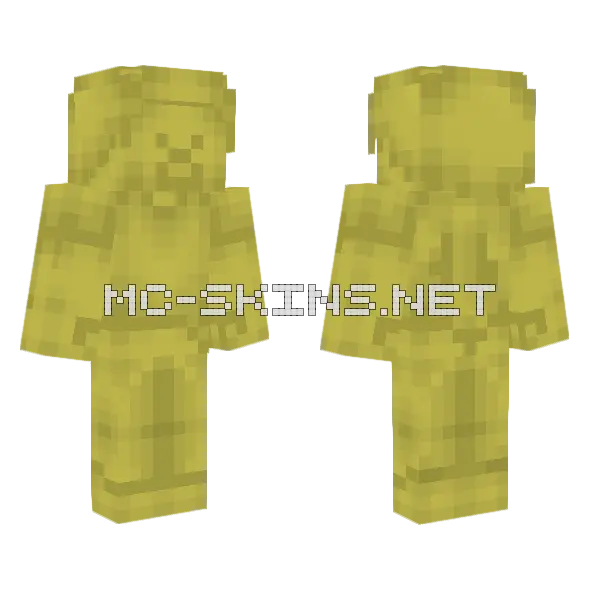 Dull Brass Yellow Steve Minecraft skin, front and back
