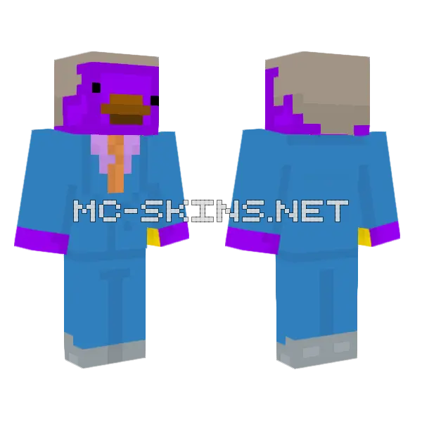 Duncaster Platypus Minecraft skin, front and back