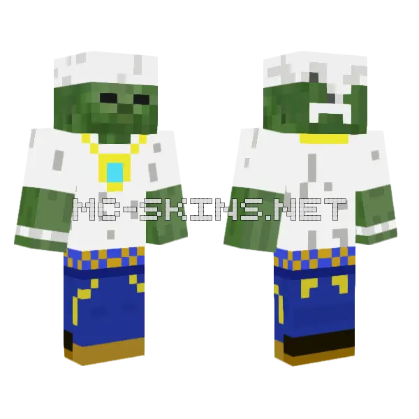 Durag Zombie Minecraft skin, front and back