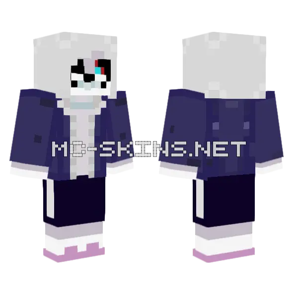 Dusttale Sans Minecraft skin, front and back