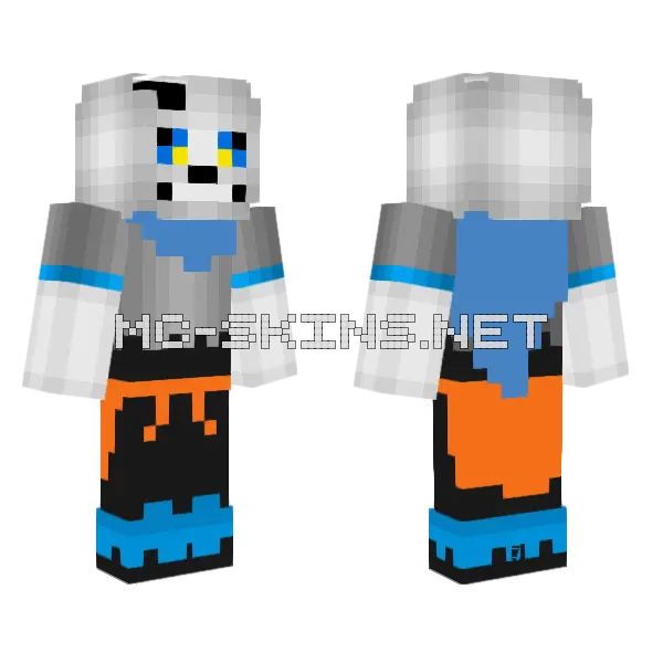 Dusttrust Sans Phase 2 Minecraft skin, front and back