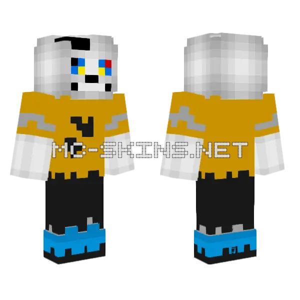 Dusttrust Sans Phase 3 Minecraft skin, front and back