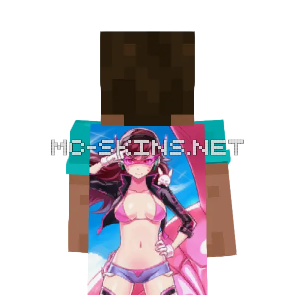 D.Va Bikini Minecraft cape worn on a player