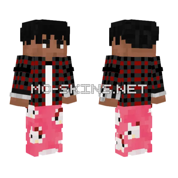 Dvil Hello Kitty Outfit Minecraft skin, front and back