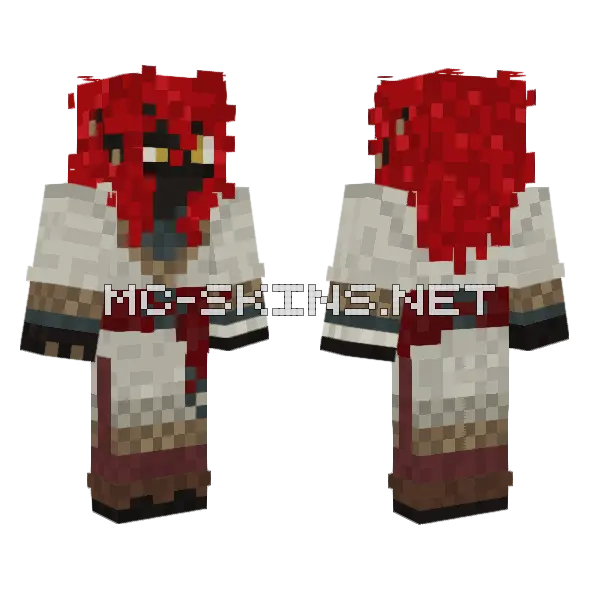 Dwad Bloody Zombie Minecraft skin, front and back