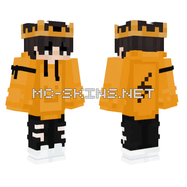 Dwg Orange Outfit Minecraft skin, front and back
