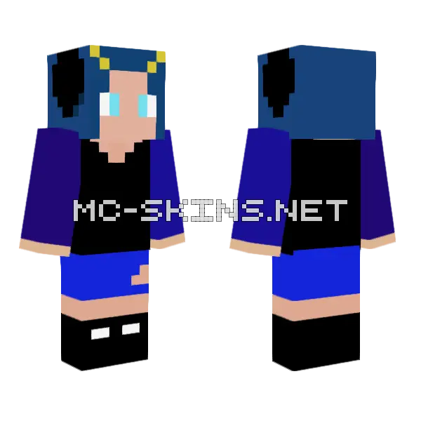 Dyed Hair Girl Minecraft skin, front and back
