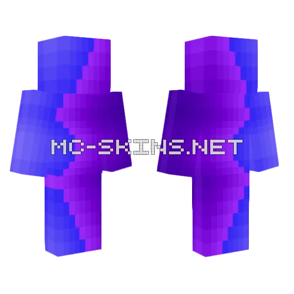 Dynamic Blob Blue X Purple Minecraft skin, front and back