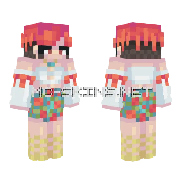 Dynamite Girl Minecraft skin, front and back