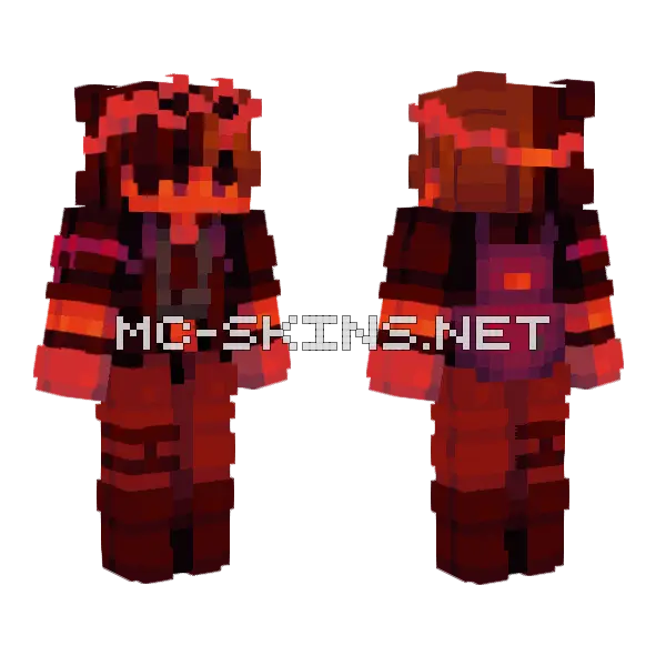 Dystopia Red Demon Minecraft skin, front and back