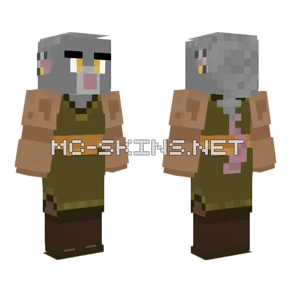 Earthbender Outfit Minecraft skin, front and back
