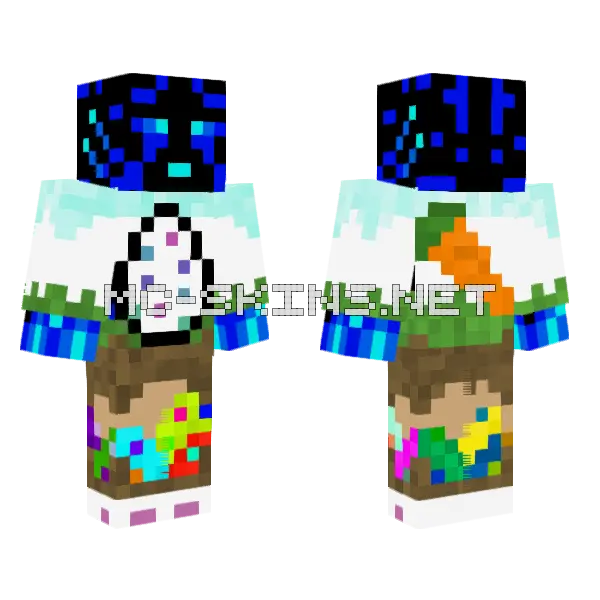 Easter Frozen Demon Minecraft skin, front and back