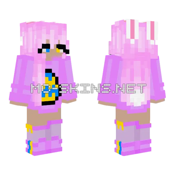 Easter Girl Minecraft skin, front and back