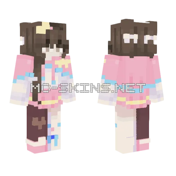 Easter Time Girl Minecraft skin, front and back