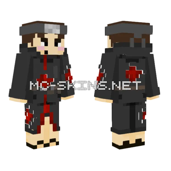 Ebanouo Akatsuki Cloak Minecraft skin, front and back