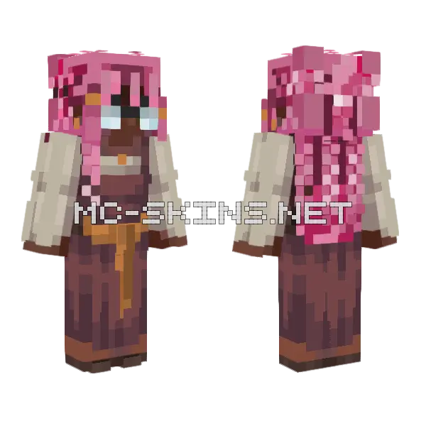 Eceryday Pink Outfit Minecraft skin, front and back