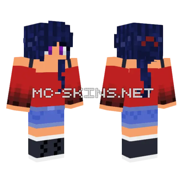 Echo77079 Blue And Red Outfit Minecraft skin, front and back