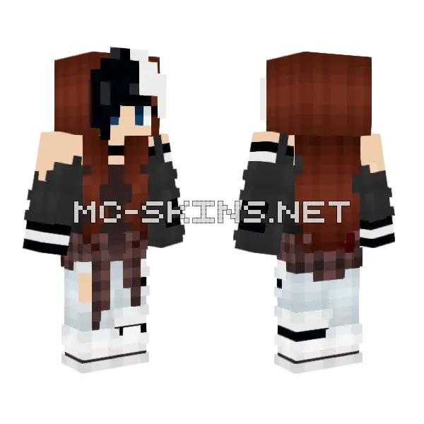 Eclipes Oc Girl Minecraft skin, front and back