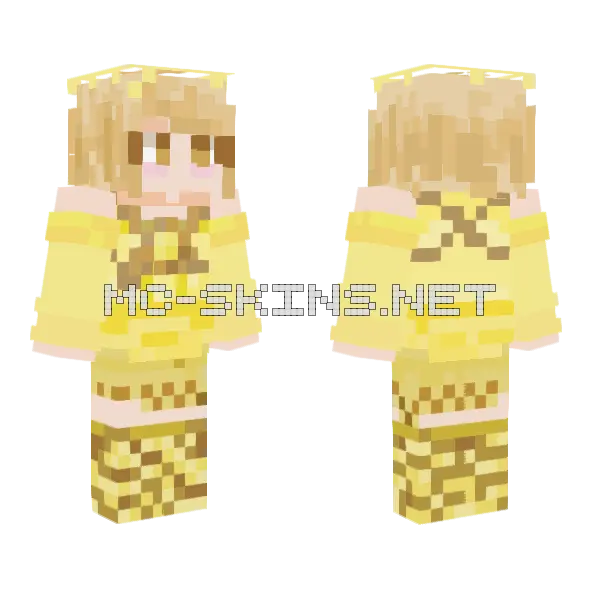 Eden Yellow Dress Minecraft skin, front and back