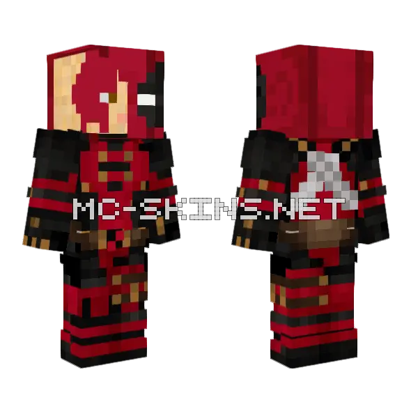 Edgardo666 Deadpool Half Mask Minecraft skin, front and back