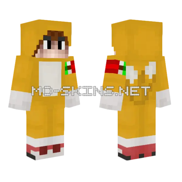 Edgardo666 Usa Traje Disfraz Tails Minecraft skin, front and back