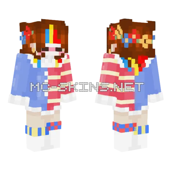 Edigt Clown Minecraft skin, front and back