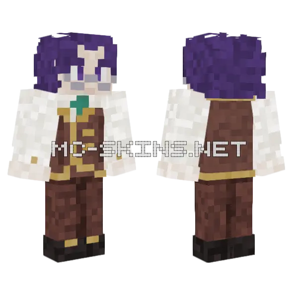 Edwin Delarose OC Minecraft skin, front and back