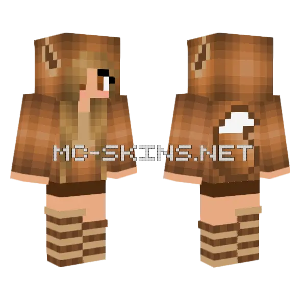 Eevee Girl Edit Minecraft skin, front and back