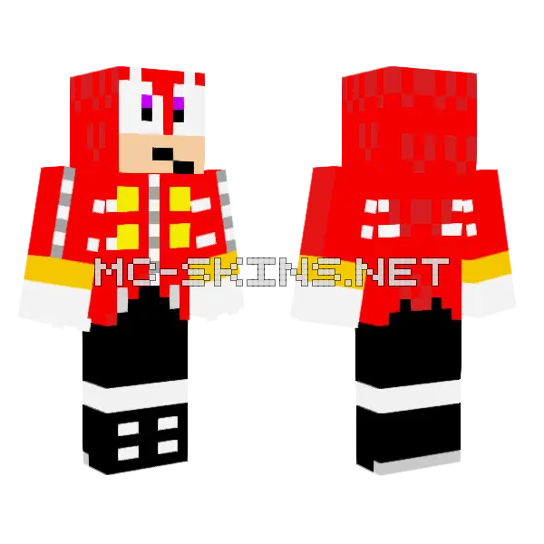 Eggman Knuckles Minecraft skin, front and back