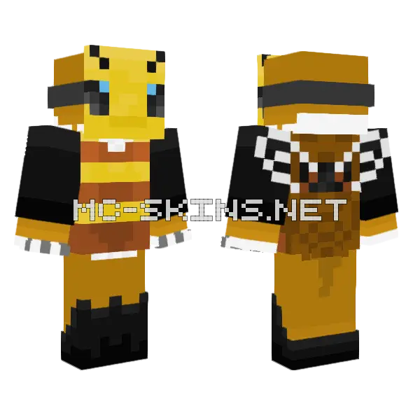 Eggster Bee Costume Minecraft skin, front and back