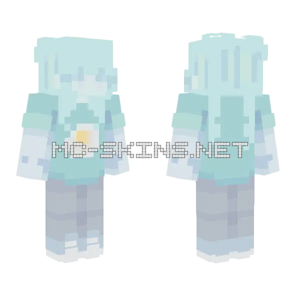 Eggy Blue Outfit Minecraft skin, front and back