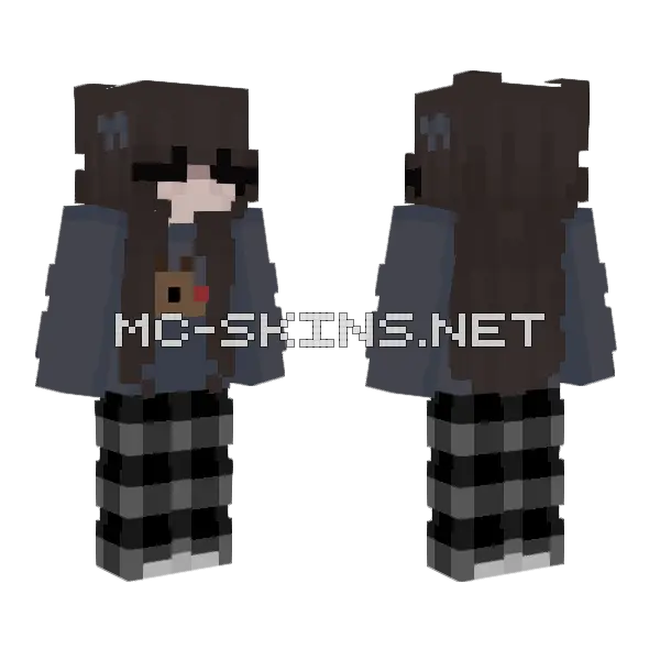 Egirl Anime Girl Minecraft skin, front and back